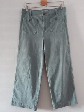 LOFT Seafoam green high waist wide leg jeans with front pockets